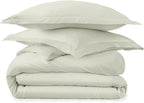 100% Organic Cotton Duvet Cover King Size - Naturally Soft Lightweight & Cooling Duvet Cover Set with Decorative Shams - Premium GOTS Certified 300 Thread Count Sateen Weave (Pastel Green, King)