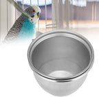 Stainless Steel Parrot Food Water COOP Cup Bird Feeding Dish Feeder CLAMP Holder for Birds (7.5CM)