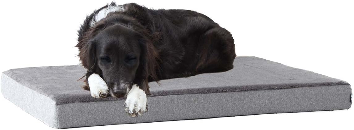 Barkbox Orthopedic Dog Bed with Memory Foam, Premium Comfort for Dogs and Puppies, Large Sized Dog Bed for Joint Relief and Restful Sleep, Durable and Easy to Clean - Grey, Large