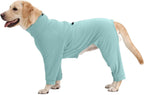 Dog Pjs for Large Breed with Zipper Back, Adjustable Long Sleeve Dog Recovery Suit for Dogs After Surgery, Soft Pet Shedding Suit E-Collar Alternative, Labrador, Golden Retriever, Green 2XL