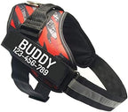 PawPawify Custom No Pull Dog Harness with Name and Phone Number, Heavy Duty Personalized Pet Vest to Prevent Tugging, Pulling, or Choking, Training and Walking (Camouflage Red, XS (5-9LBS))