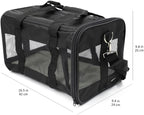 Amazon Basics Soft-Sided Mesh Pet Travel Carrier for Dog, Cat, up to 16 pounds, 16.5" L x 10.6" W x 11" H, Black