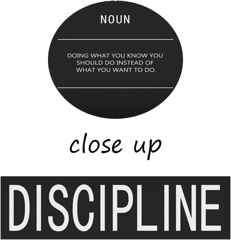 Discipline Noun Motivational Canvas Wall Art Office Decor Inspirational Painting Pictures Inspire Entrepreneur Quote Posters Prints Artwork Home Decor Living Room Framed Ready to Hang[30" W X 40" H]