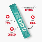 Good 'n' Tasty Triple Flavor Puree Mix-Ins Dog Food Topper Treats for All Dogs, 7 Count, Easy Single-Serve Portions, Added Protein with Tuna, Chicken and Duck