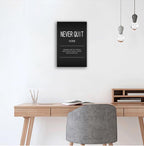 Inspirational Office Decor Wall Art Canvas Never Quit Verb Artwork for Home Motivational Quotes Bedroom Inspirational Posters Wall Art for Living Room Wood Framed Ready to Hang[12" W X 18" H]