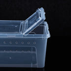 2 Pack Reptile Box Escape-Proof Breeding House Portable Reptile Terrarium Habitat for Reptile Crickets Snails Hermit Crabs Baby Tortoise Snakes Tarantulas Geckos Frogs Lizards (S and L)