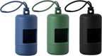 SLSON 3Pack Dog Poop Bag Holder for Leash Lightweight Pet Waste Bag Dispenser with Leash Attachment Portable Plastic Doggie Poop Bag Dispensers,Blue Green Black