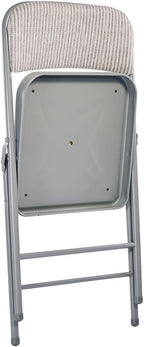 Amazing for less Pack of 2 (Fabric/Vinyl) Steel Frame Metal Foam Padded Folding Chairs (Black, Gray, White) (2-Pack - Fabric White)