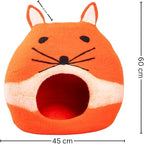 Luxurious Merino Wool Cat Cave - Foldable Hideaway Pod for Indoor Cats - Premium Felt Kitten Pet Enclosure - Covered Cat House for Ultimate Cozy Comfort by Woolygon (Fox)