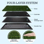 PETMAKER Artificial Grass Puppy Pee Pad for Dogs and Small Pets, 27” x 41” | Reusable 4-Layer Turf Pads for Dogs with Tray, Indoor and Outdoor Fake Grass Potty, Pet Housebreaking Supplies