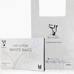 Cat Litter Waste Poop Bags - XL, Thick Pet/Dog Poo Bags with Easy-Tie Handles,10.5 x 18.5 inch, White, EcoLeo