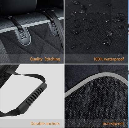 Dog Car Seat Cover Waterproof Dog Seat Cover for Cars Back Seat Heavy-Duty Nonslip Pet Car Seat Cover Protector Armrest Compatible for Trucks Cars & SUVs
