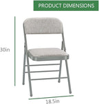 Amazing for less Pack of 2 (Fabric/Vinyl) Steel Frame Metal Foam Padded Folding Chairs (Black, Gray, White) (2-Pack - Fabric White)