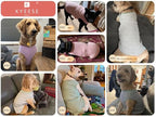 KYEESE 2Pack Waffle Dog Shirts for Large Dogs Stretchy T-Shirts Lightweight Tank Top Sleeveless Striped Shirt Vest Soft Breathable Pet Apparel, XXX-Large, Blue+Grey