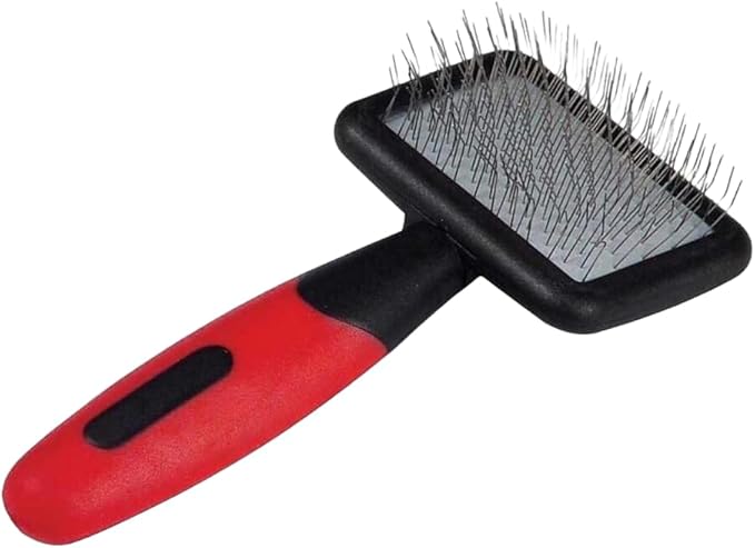 Ryan's Pet Supplies Paw Brothers Soft Pin Flat Slicker Brush for Dogs, Professional Grade, Stainless Steel Pins, Flexible Head, Comfort Grip, Mini, 4.75" x 2.25" x 1.5"