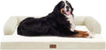 Large Dog Bed Orthopedic Washable - Beds Bolster Pet - XXXL Large Big Dogs - Memory Foam - Couch Sofa Bed- Waterproof with Removable Cover - Beige Dog Bed