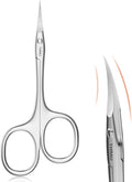 THRAU Left-Handed Cuticle Scissors – Surgical Grade Stainless Steel with Sharp Curved Tip for Cuticles, Nails, Eyebrows, Eyelashes, Nose Hair & Beard – Ideal for Manicure & Precise Grooming