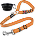 2 Piece Set Retractable Dog Car Seatbelts - Adjustable Pet Seat Belt for Vehicle Headrest Restraint - Heavy Duty & Elastic & Durable Car Harness
