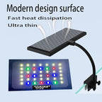 Mini Clip-On Aquarium Light 8W Full Spectrum LED for Nano & Betta Fish Tanks, Timer & 10-Level Dimmer, Freshwater Planted Desk Aquariums 1–5 Gallons