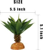 Faux Agave Plant, Reptile Decor for Terrarium, Crested Gecko Tank Accessories fit Leopard Gecko Bearded Dragon Lizard Chameleon Snake Tortoise