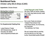 Lucky Premium Treats Chicken Jerky Bits and Strips – Chicken Jerky Treats Made with Sliced, All Natural Lean Dehydrated Chicken Breast (29 oz)