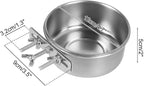 Bird Feeding Dish Cups,Stainless Steel Birdcage Coop Water Feeder with Clamp Holder for Birds,Parrots,Cockatiel,Parakeet,Macaw,Finches, Lovebirds,Small Animals