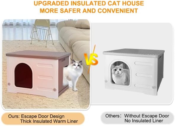 Rockever Plastic Outdoor Indoor Cat House with. Everyday comfort that fits naturally into your space.