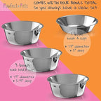 Elevated Dog Bowl Stand- 7" Raised Pet Feeder for Medium Dogs with Four Stainless Steel Bowls.