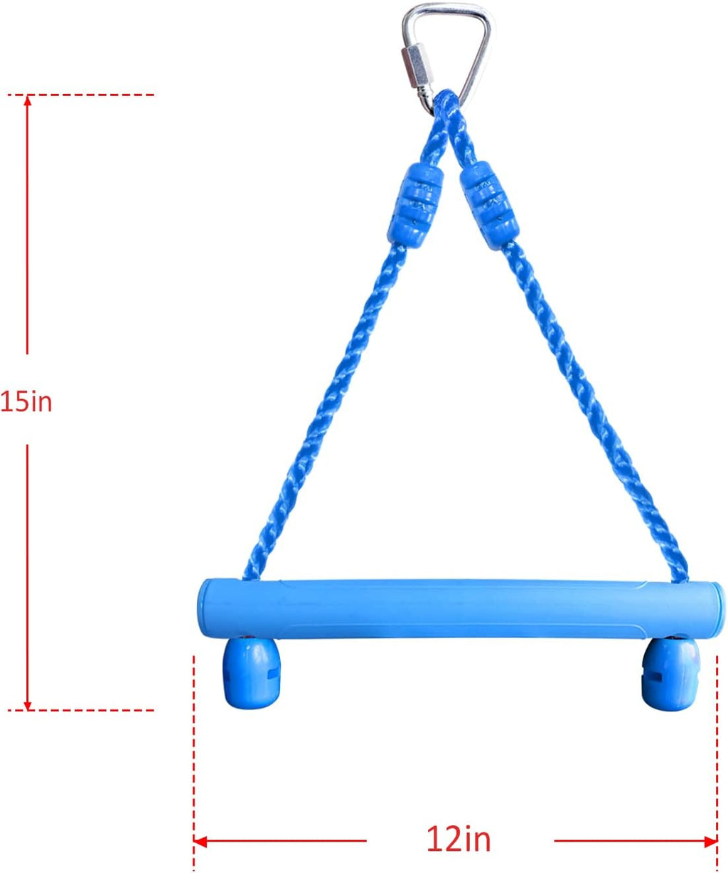 Rainbow Craft 3-Pack Kids Ninja Monkey Bars - Trapeze Swing Bars for Ninja Obstacle Course Attachments - 3pc of Blue, Red & Green Color