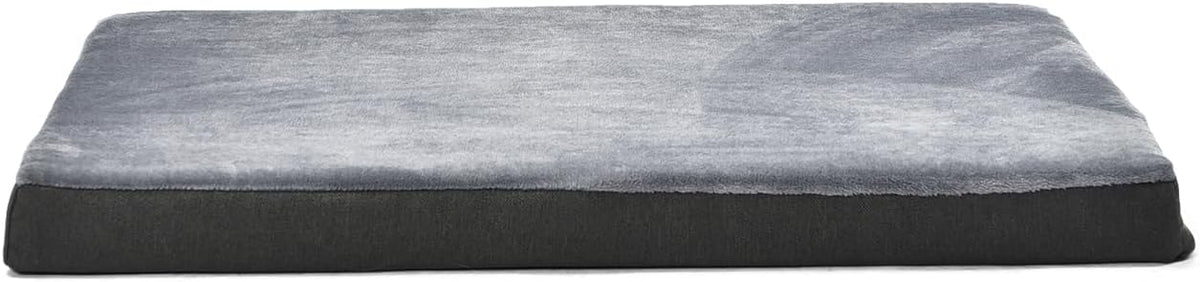Amazon Basics Dog Bed with Cooling Gel Memory Foam, Pressure-Relief Support for Dogs up to 120lbs, Non-Slip Bottom, Machine Washable Cover, Giant Sized (50" x 34"), Grey