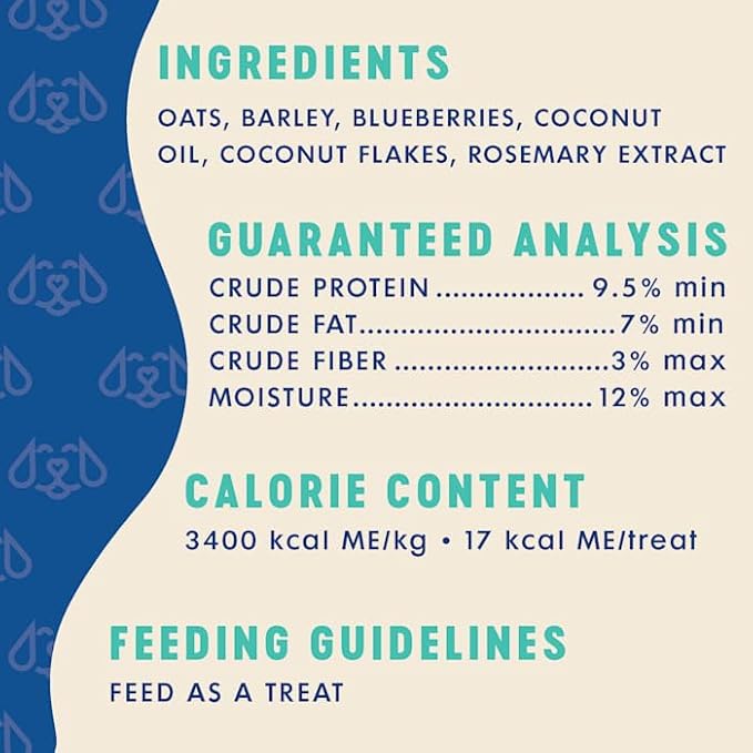 Finley's Blueberry Coconut Dog Biscuit Treats, All Natural, Limited Ingredient Dog, 12 Ounce (Pack of 1)