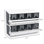 Chicken Nesting Box, 8 Compartment Wood Laying Boxes For Chicken Coop