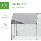 Large Metal Chicken Coop with Waterproof and Anti-UV Cover for Yard, Outdoor, Duck, Rabbit, 9.2 x 24.9 x 6.5