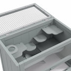 2-Level Hamster Cage with Openable Top, Door, Shelf, Ladder, Gray