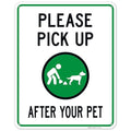 Clean Up After Your Dog Sign, Please Pick Up After Your Pet Sign, 24x30 Inches, 55 mil Thick HDPS (high Density polystyrene), Made in USA