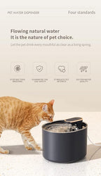 101oz/3L Stainless Steel Pet Fountain, Automatic Cat Water Fountain Dog Water Dispenser with Smart Pump for Cats, Dogs, Multiple Pets