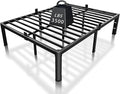 ROIL 12 inch Full Size Bed Frame with Headboard Hole and Round Corner Legs Mattress Retainers 3500LBS Heavy Duty Steel Slats No Box Spring Needed Platform Noise-Free Underneath Storage