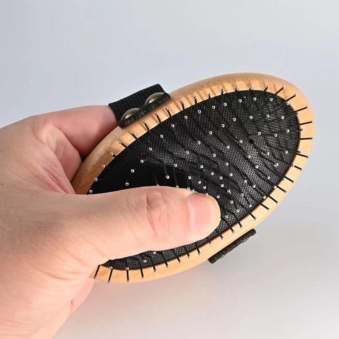 Bamboo Palm Ball Pin Brush for Small Dog & Cat Grooming Massaging Shedding and Bath Metal Pin Pets Tools