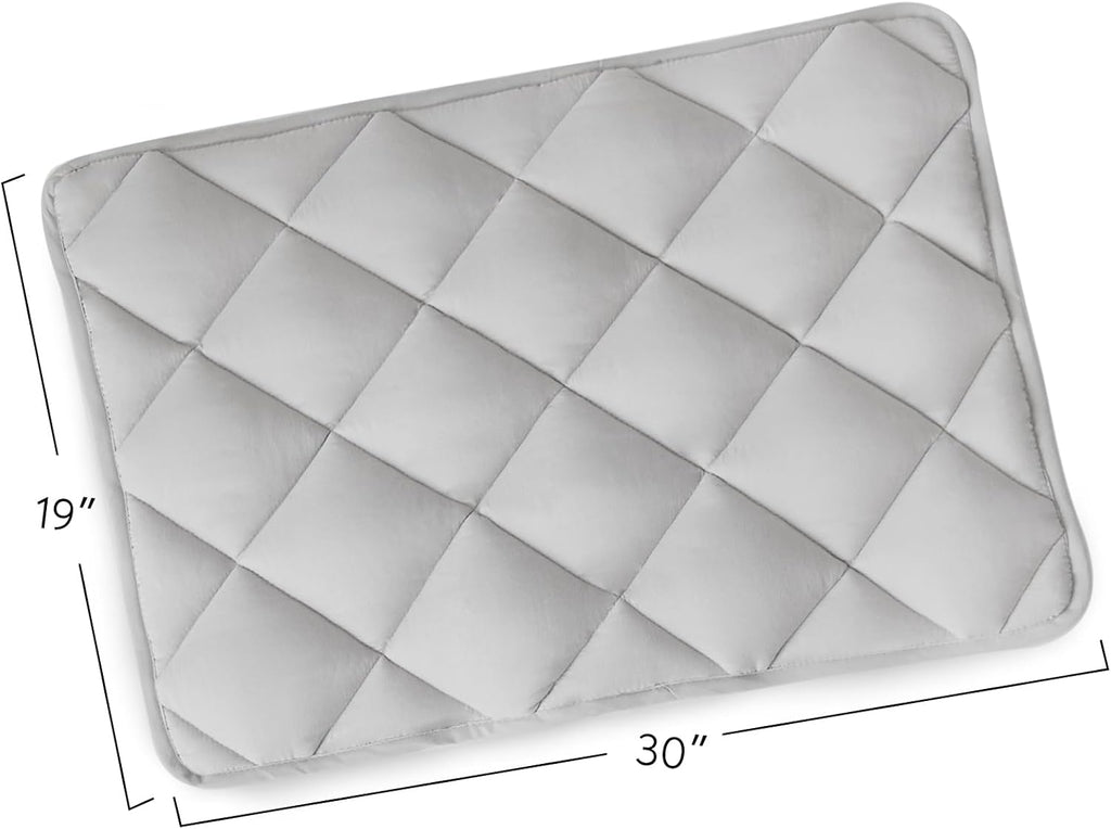 Magik & Kover Dog Crate Pad 2 Pack (30" x 19"), Soft Dog Crate Mat with Anti-Slip Bottom, Machine Washable Kennel Pad, Fits 30 Inch, Grey