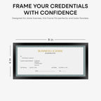 Homeforia 4x9 Business License Frame Black, High End Metal 4 x 9 Certificate Frames with Real Glass, 9x4 Document Frames for Wall or Tabletop, 4 by 9 Picture Frames, Tempered Glass, Wall Kit, Set of 1