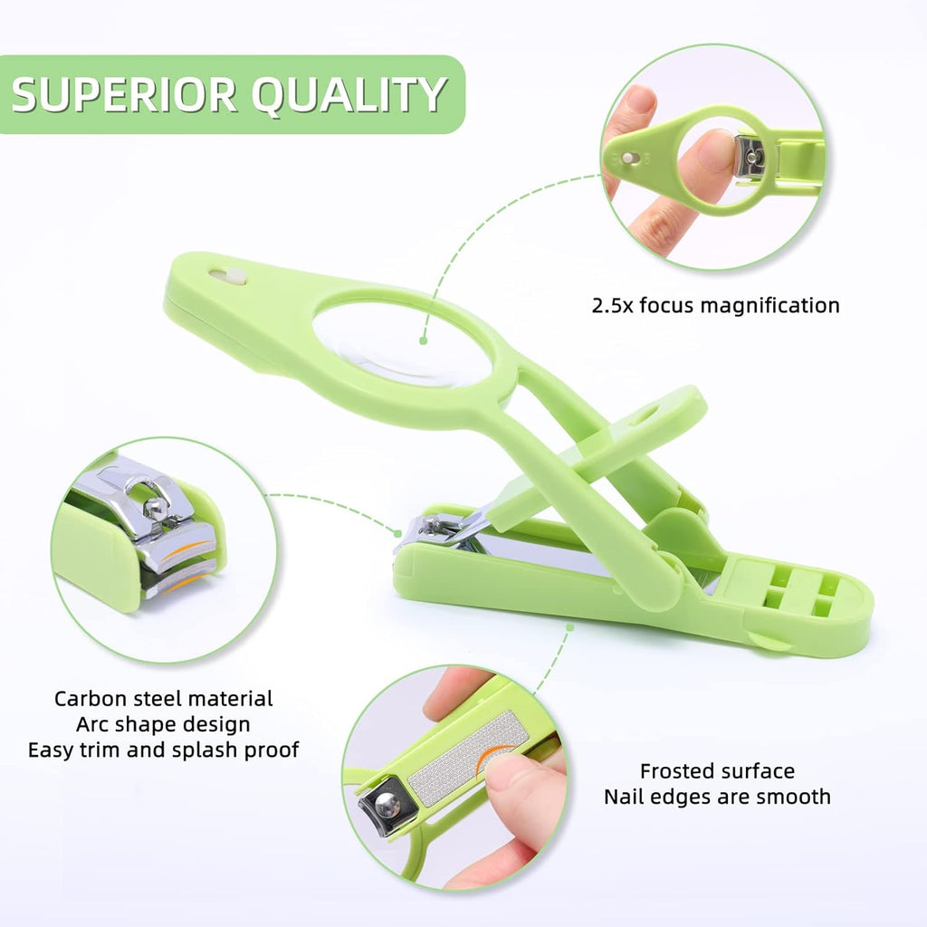 Nail Clippers with fold-Away Magnifier and LED Light, nail clipper with light,lighted nail clipper,Fingernails & Toenails Nail Clippers Care for Elderly Seniors Pets and Baby Reduce Eye Strain