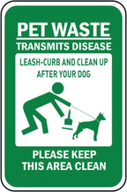 Pet Waste Transmits Disease Leash-Curb Clean Up Dog Keep Clean SVinyl Sticker Decal 8"