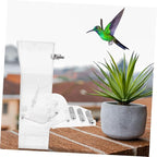 Tofficu Suction Cup Acrylic Bird Feeder for Seed Feeding No Spill Food Feeding Station with Hanging Design Suitable for Indoor and Outdoor Wild Birds