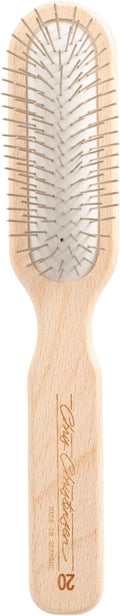 Chris Christensen 20 mm Oblong Pin Dog Brush, Original Series, Groom Like a Professional, Stainless Steel Pins, Lightweight Beech Wood Body, Ground and Polished Tips