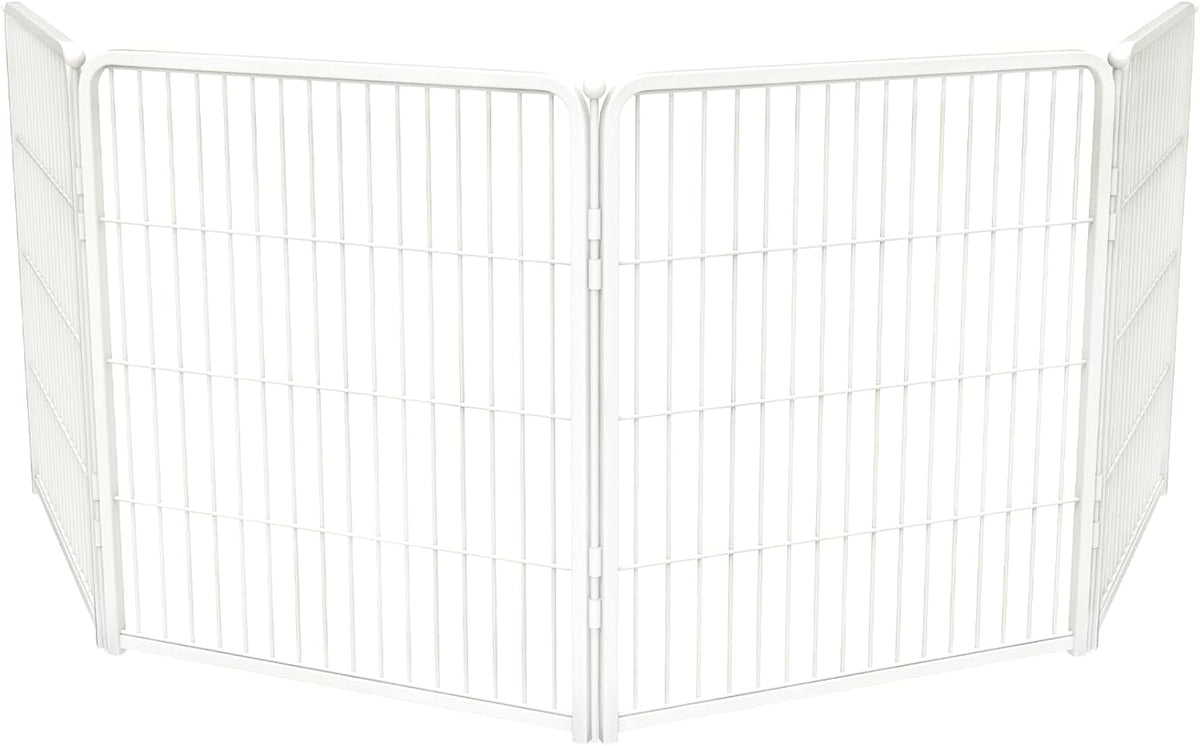 FXW Homeplus Unleashed Indoor Dog Playpen - Stress-Free and Safe Play, Heavy Duty 32 Inch 4 Wire Panels Dog Pen for Puppy and Small Dogs, White│Patented