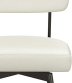 SIMPLIHOME Giselle Counter Stools (Set of 2) - 24 Inch Seat Height Swivel Upholstered Metal Kitchen Stools in Natural Polyester Linen, Contemporary Modern Seating with Padded Seat and Backrest