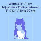 Pawtitas Glow in The Dark Cat Collar with Safety Buckle and Removable Bell Cat Collar Kitten Collar Blue Cat Collar
