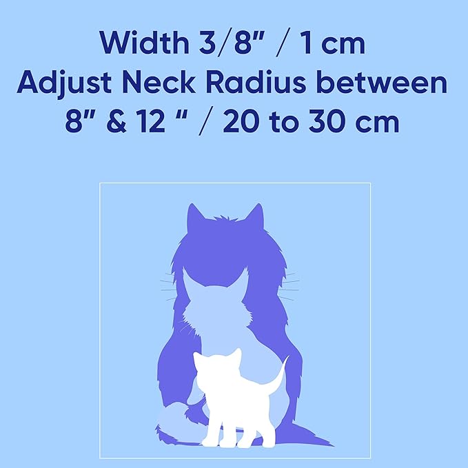 Pawtitas Glow in The Dark Cat Collar with Safety Buckle and Removable Bell Cat Collar Kitten Collar Blue Cat Collar