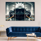 TUMOVO Sports Car Canvas Prints Hypercar Concept Cars Wall Art Paintings Cool Design Car Posters Stretched Pictures for Living Room 3 Panels Modern Home Decor Framed Wall Art Decorations, 42" Wx28 H