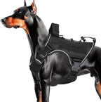 Heavy-Duty Tactical Dog Harness for Large Dogs, No Pull Adjustable Reflective Pet Vest with Molle System, K9 Military-Grade Control for Service Training, Outdoor & 10+ Breeds, Black, Medium